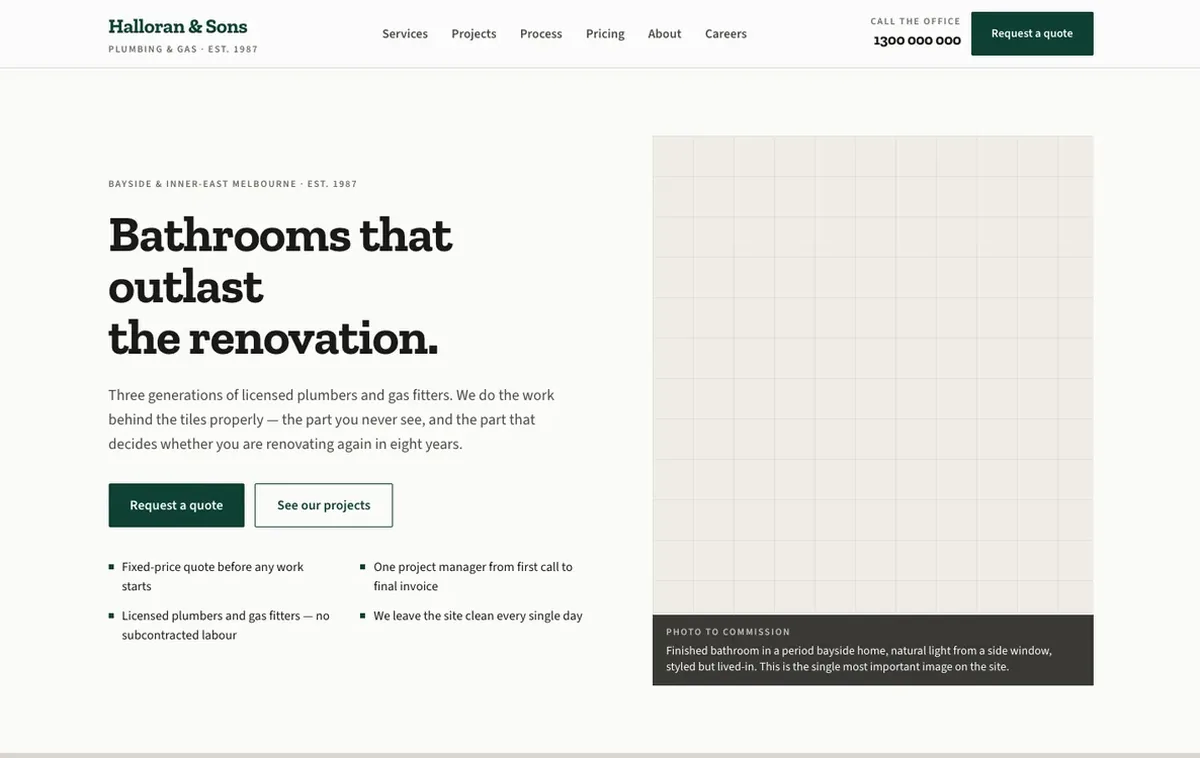 Halloran & Sons website homepage